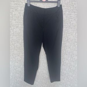 Dynamite Lace Up Women's Black Dress Pants White Pinstriped Size 8